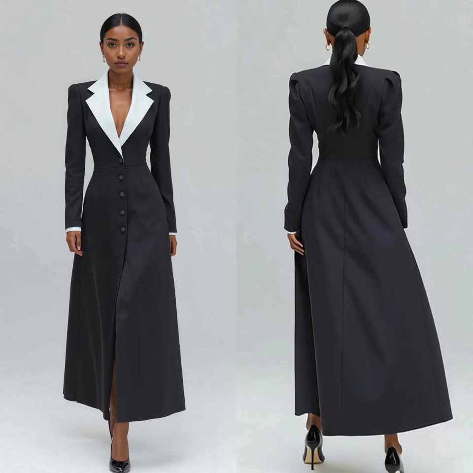 Women'S Formal Wear Wedding Guest - A-Linien Damen Langer Blazer, Einteiliger Formeller
