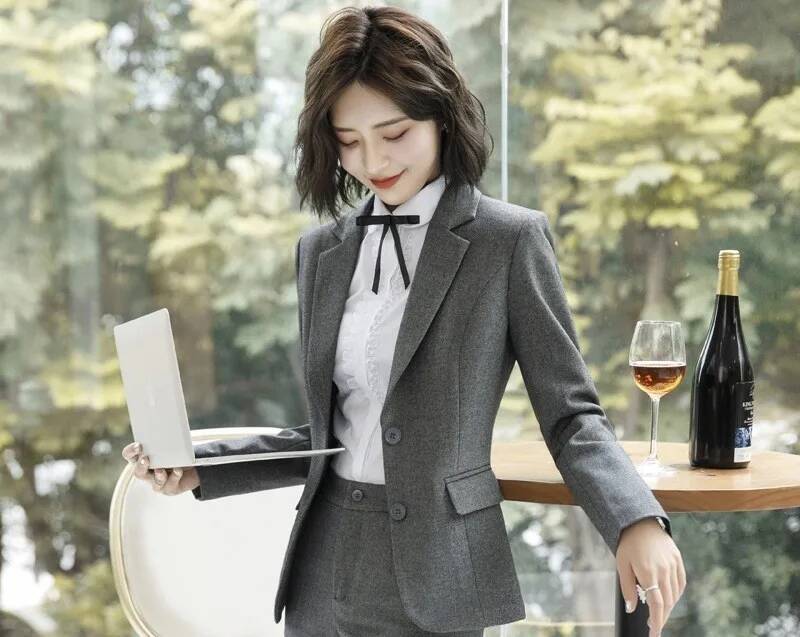 Neuheit Graue formelle Blazer  – Women Formal Wear Winter Bewertung und Preis
