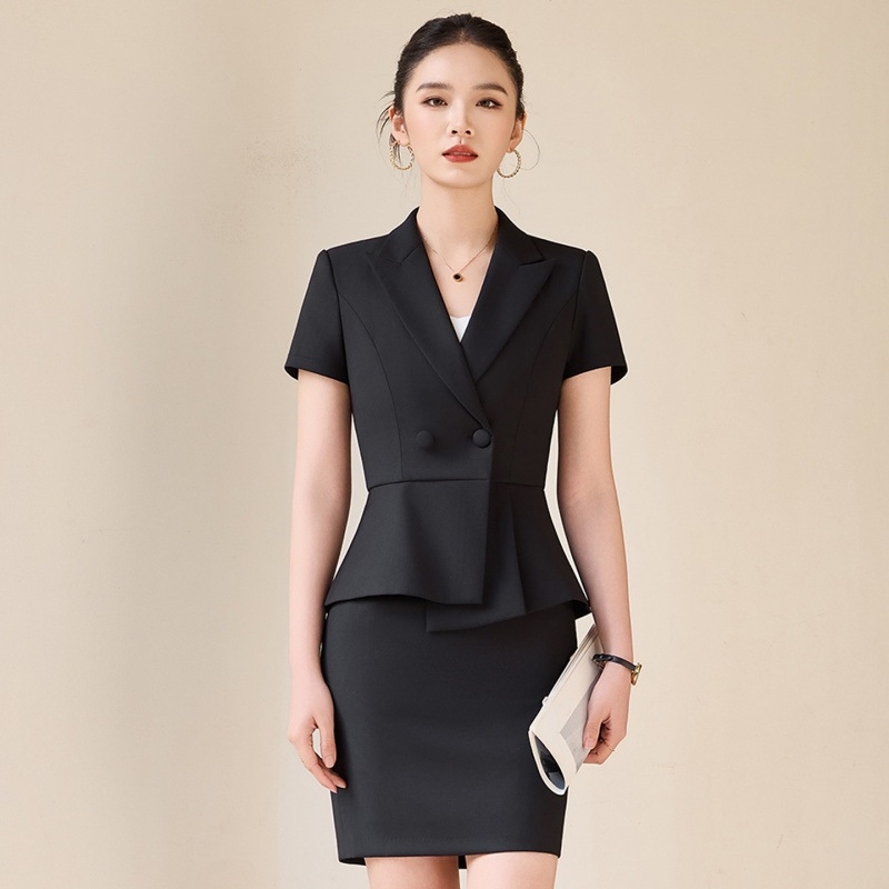 Grauer Kurzarm-Anzug für Damen – Women'S Formal Wear Stores Bewertung und Preis