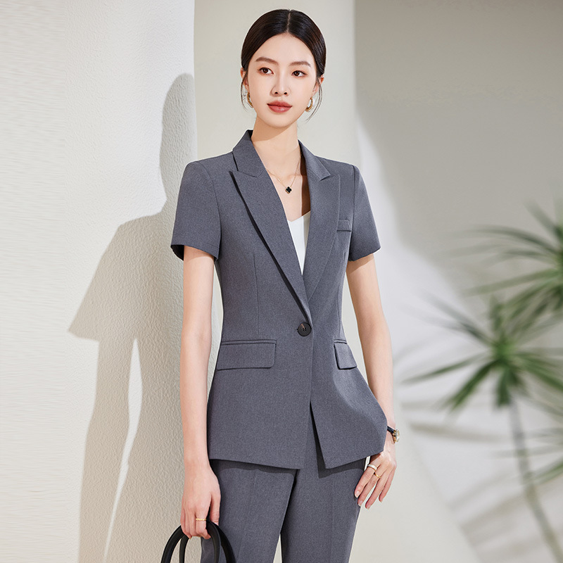 Marineblaues Kurzarm-Anzugset  – Women'S Formal Wear Stores Bewertung und Preis