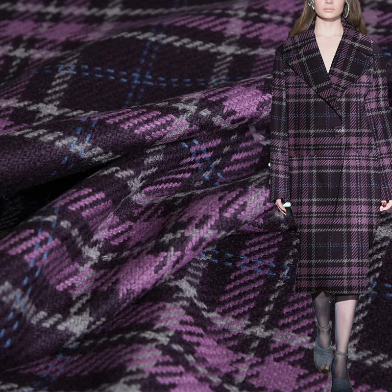Redraspberry Lila Plaid Tweed  – Tailored Coat Wool Bewertung und Preis