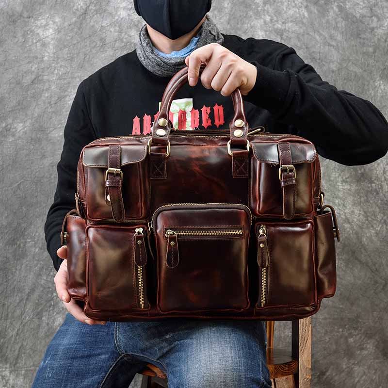 Männer echte leder aktentasche – Structured Handbag Work Bewertung und Preis