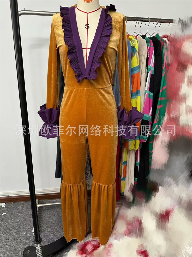 Gelb-Lila Samt-Jumpsuit für Da – Women'S Formal Wear Wedding Guest Bewertung und Preis